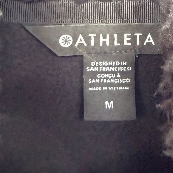 ATHLETA black half zip thick fleece pullover with pockets - Picture 2 of 7